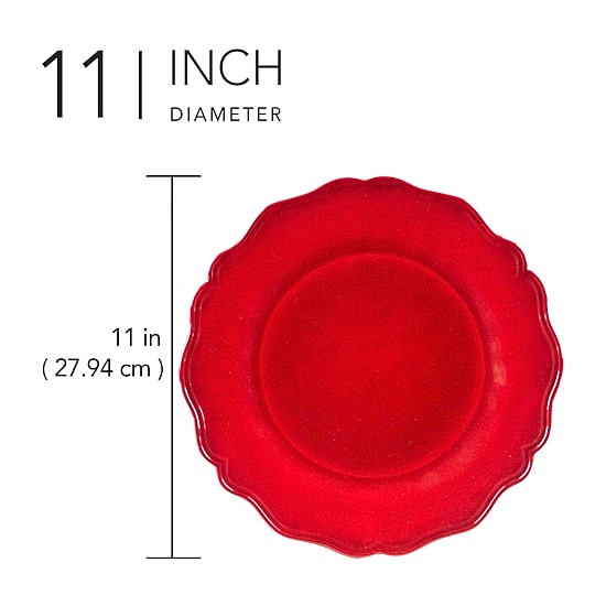 Certified International 4-pc. Red Crackle Melamine Dinner Plate