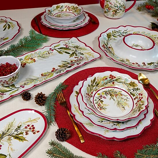 Certified International Christmas Gatherings 2-pc. Melamine Chip + Dip Set