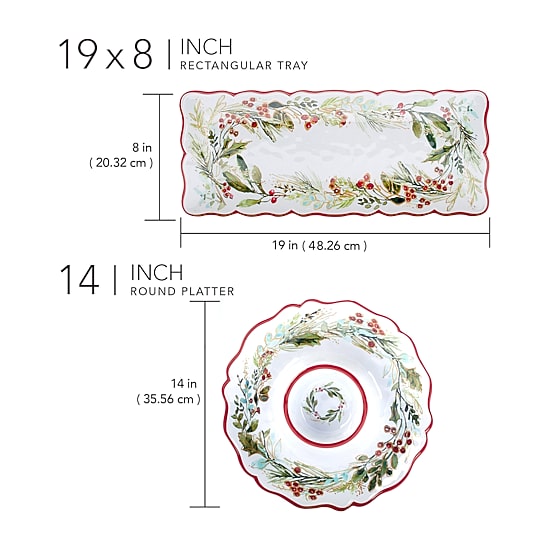 Certified International Christmas Gatherings 2-pc. Melamine Chip + Dip Set