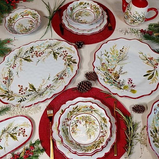 Certified International Christmas Gatherings Serving Platter