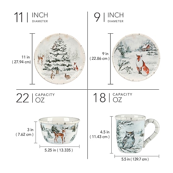 Certified International Winter's Frost 16-pc. Earthenware Dinnerware Set