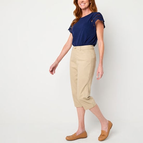St. John's Bay Womens Tall Straight Mid Rise Capri Pant