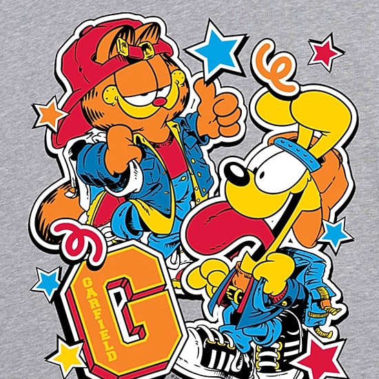 Womens Juniors Crew Neck Short Sleeve Regular Fit Garfield Graphic T-Shirt