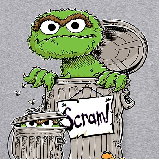 Womens Crew Neck Short Sleeve Regular Fit Sesame Street Graphic T-Shirt