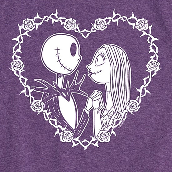 Little & Big Kid Girls Crew Neck Short Sleeve Regular Fit Nightmare Before Christmas Graphic T-Shirt