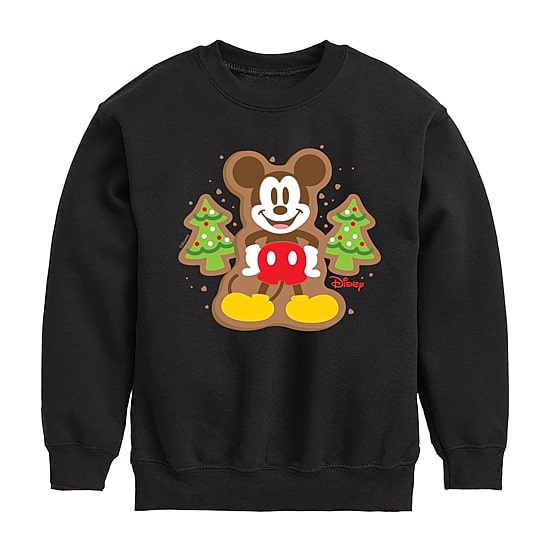 Disney Collection Boys Crew Neck Fleece Long Sleeve Mickey Mouse Sweatshirt