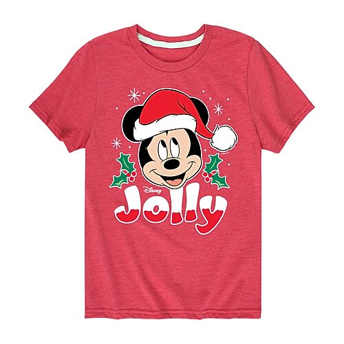 Disney Collection Boys Crew Neck Short Sleeve Regular Fit Mickey Mouse Graphic T-Shirt, X-large, Red