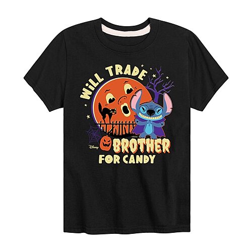 Disney Collection Boys Crew Neck Short Sleeve Regular Fit Graphic T-Shirt, X-large, Black