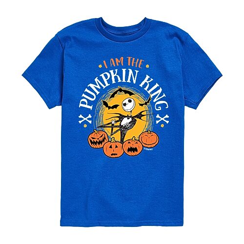 Disney Collection Boys Crew Neck Short Sleeve Regular Fit Nightmare Before Christmas Graphic T-Shirt, X-large, Blue