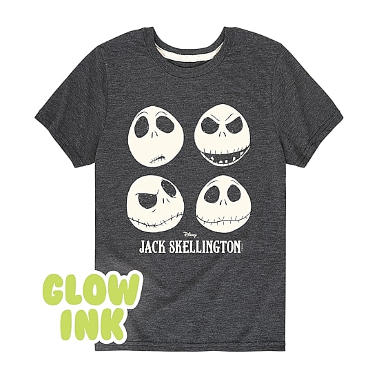 Disney Collection Boys Crew Neck Short Sleeve Regular Fit Nightmare Before Christmas Graphic T-Shirt