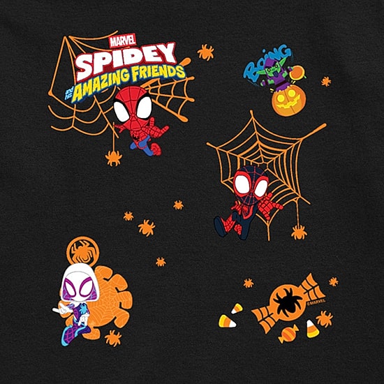 Spidey And His Amazing Friends Halloween Little & Big Kid Boys Crew Neck Short Sleeve Regular Fit Spiderman Graphic T-Shirt