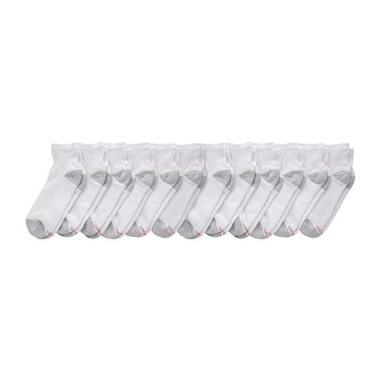 Hanes Ultimate Mens Multi-Pack 12 Pair Big and Tall Quarter Ankle Socks