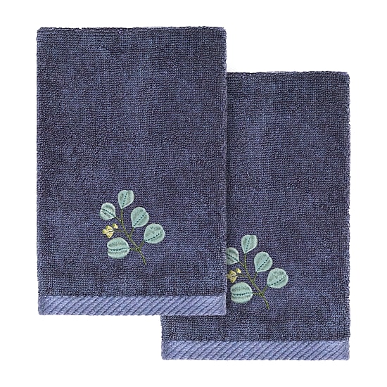 Linum Home Textiles Botanica 2-pc. Embellished Fingertip Towel