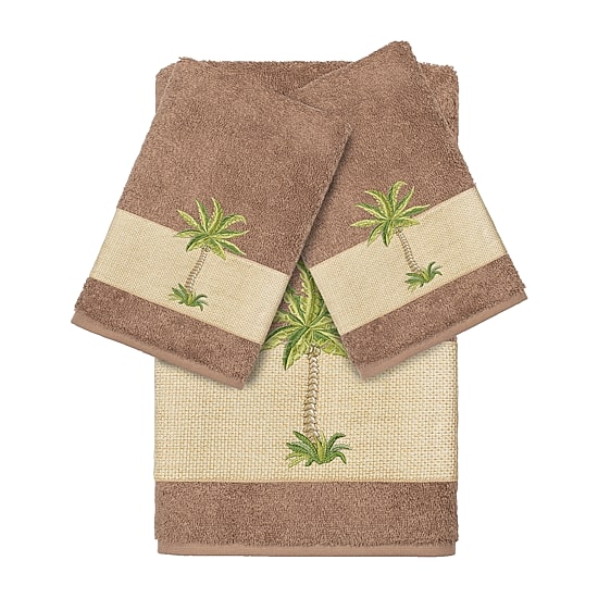 Linum Home Textiles Colton Embellished 3-pc. Bath Towel Set