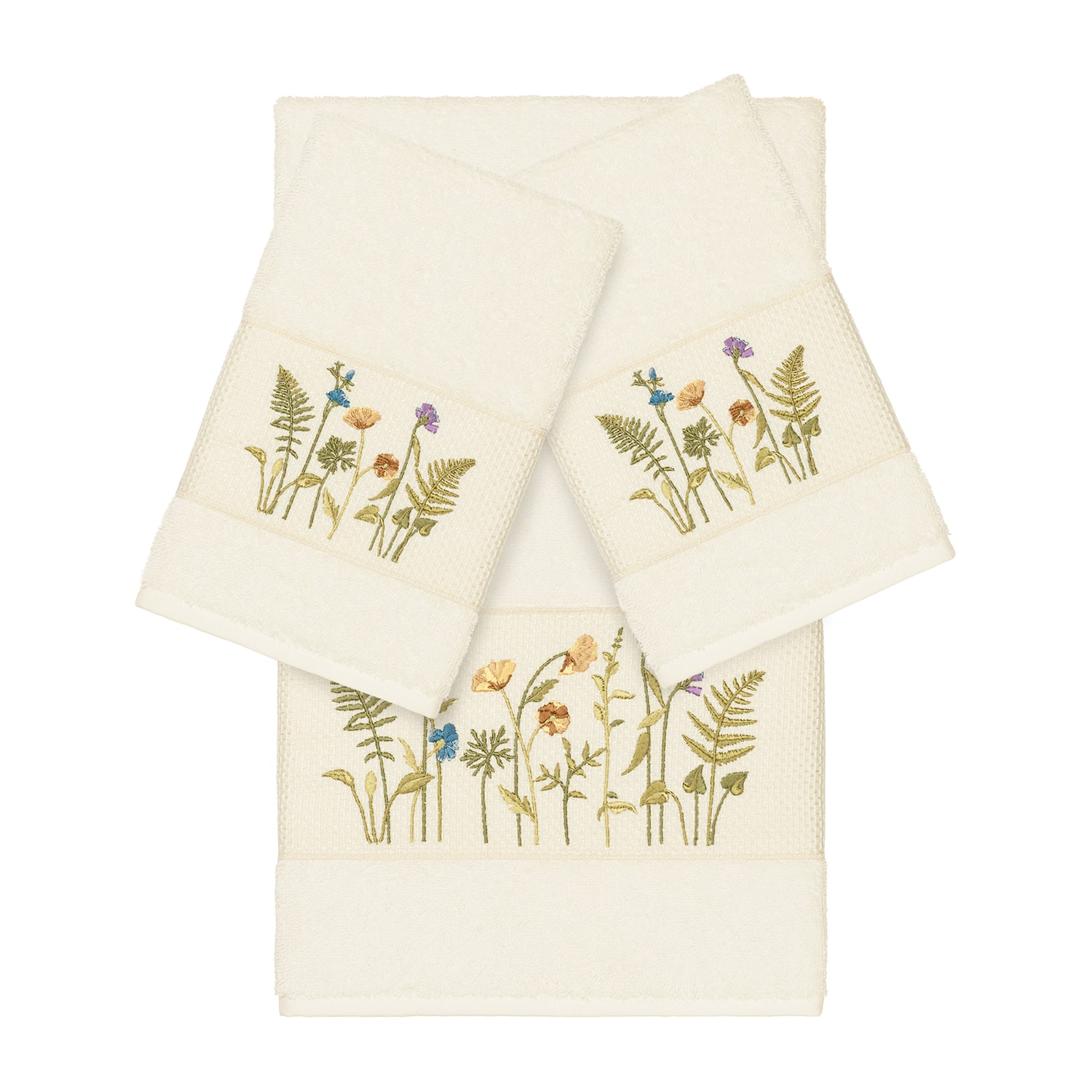 Linum Home Textiles Serenity Embellished 3-pc. Bath Towel Set
