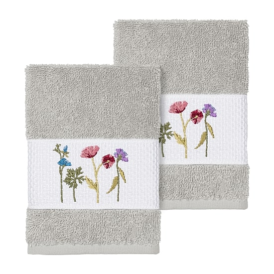 Linum Home Textiles Serenity 2-pc. Embellished Washcloth
