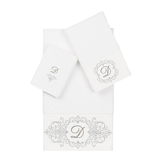 Linum Home Textiles Monica Silver Embellished 3-pc. Bath Towel Set