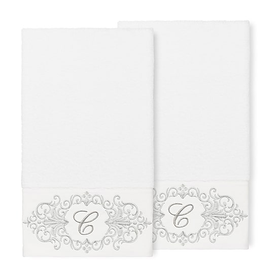 Linum Home Textiles Monica Silver Embellished 2-pc. Bath Towel Set