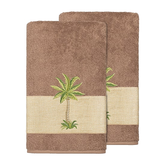 Linum Home Textiles Colton Embellished 2-pc. Bath Towel Set