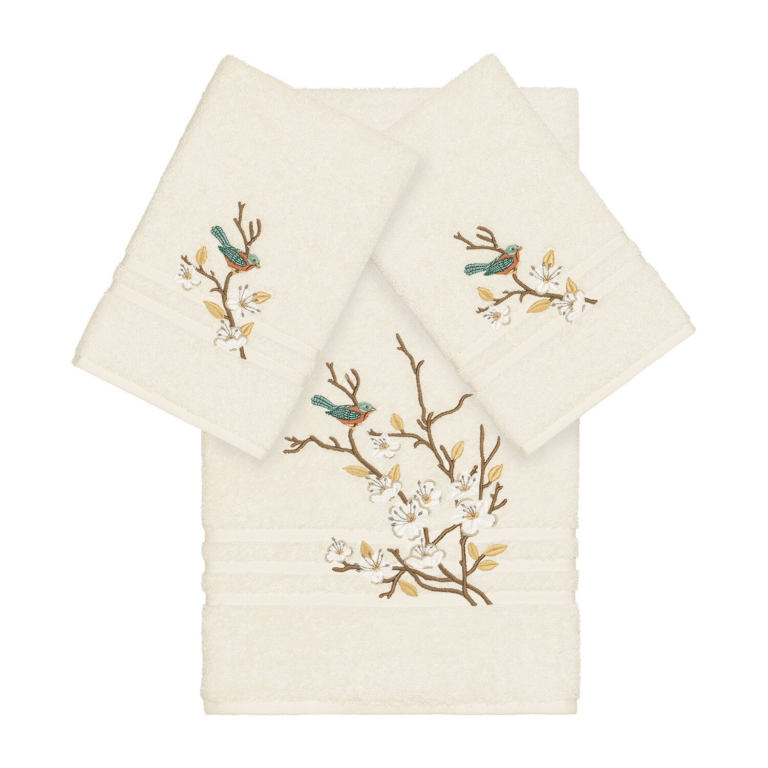 Linum Home Textiles Springtime Embellished -pc. Bath Towel Set