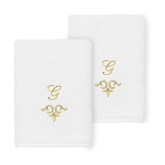 Linum Home Textiles Monica Gold 2-pc. Embellished Washcloth