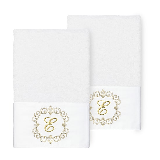 Linum Home Textiles Monica Gold 2-pc. Embellished Hand Towel