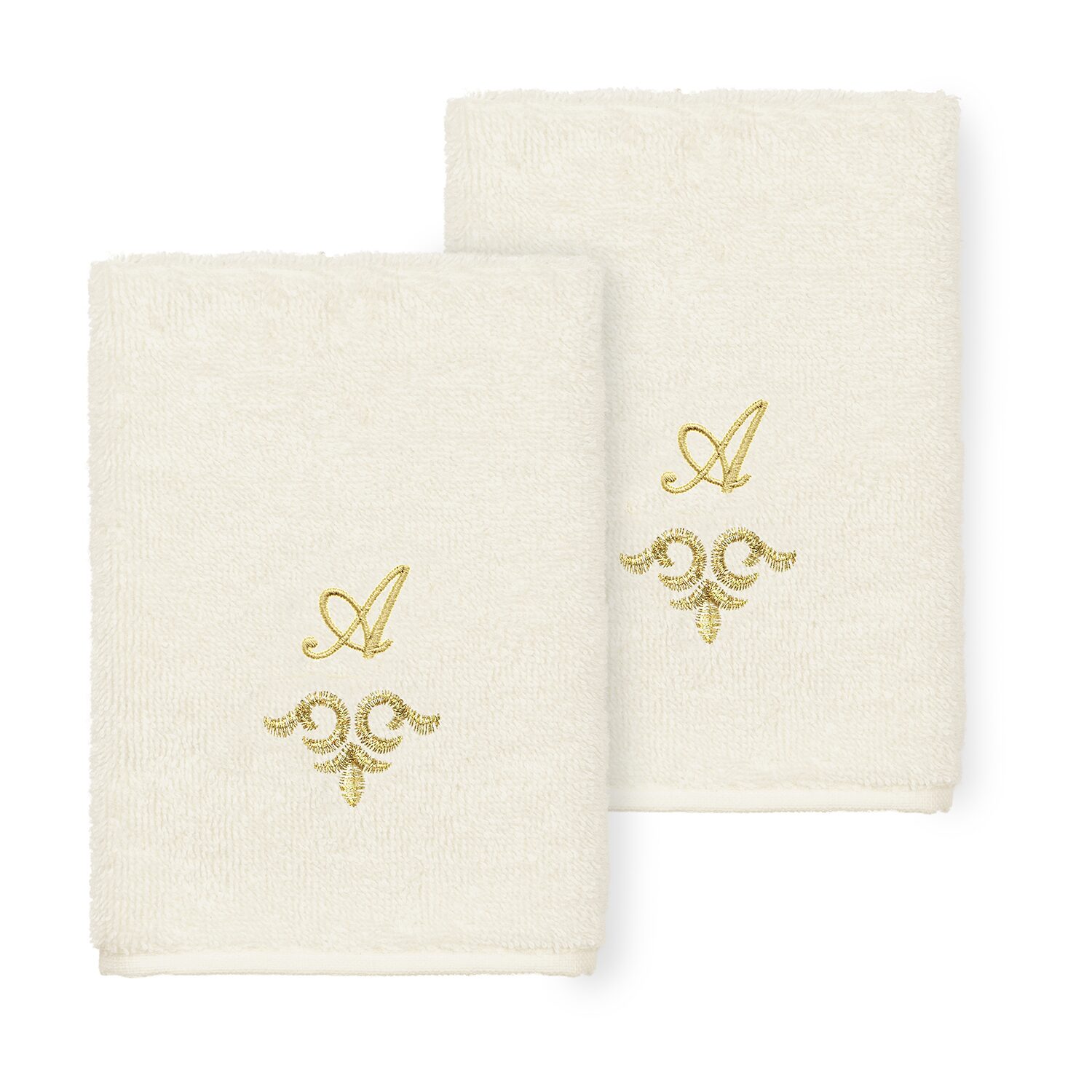 Linum Home Textiles Monica Gold 2-pc. Embellished Washcloth