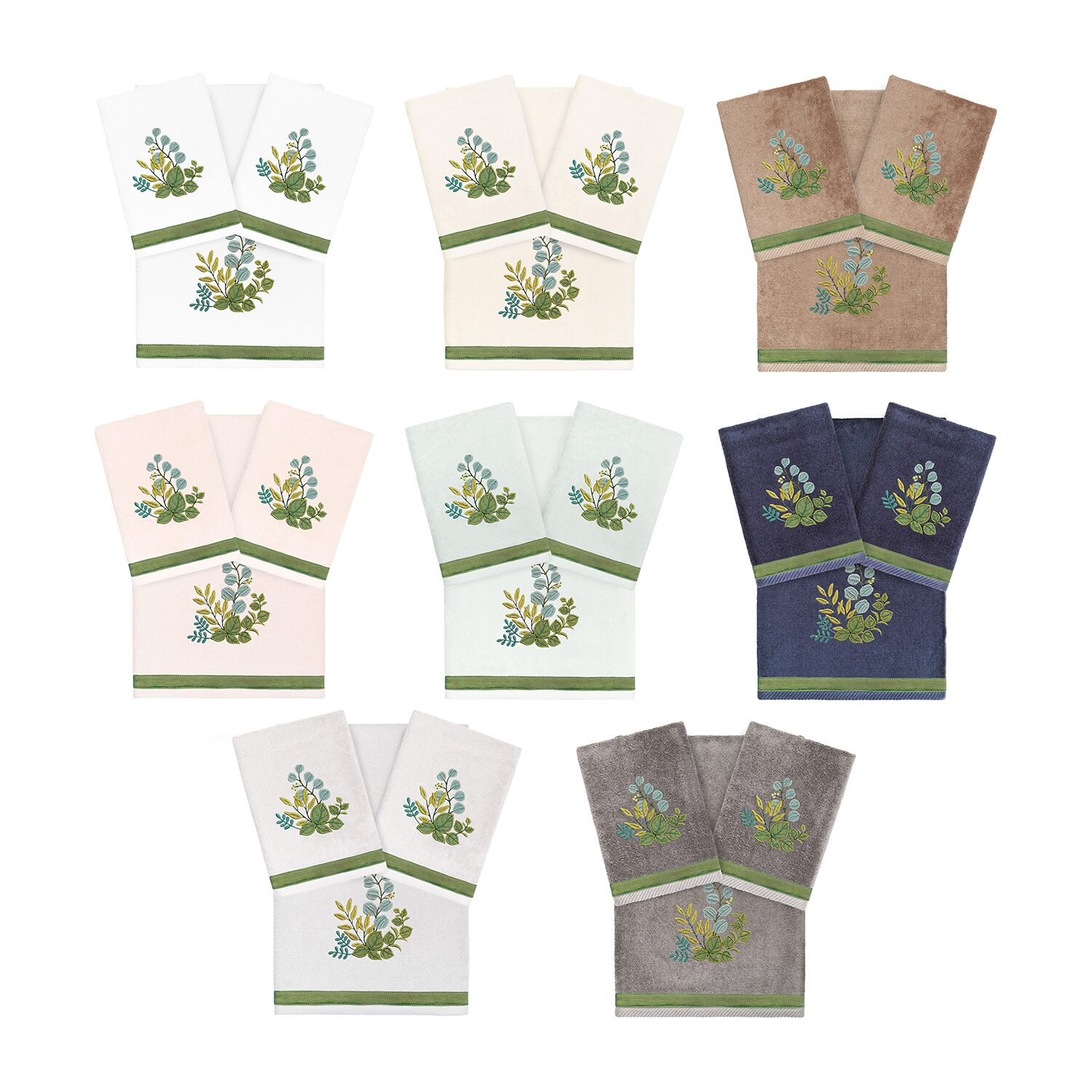 Linum Home Textiles Botanica Embellished -pc. Bath Towel Set