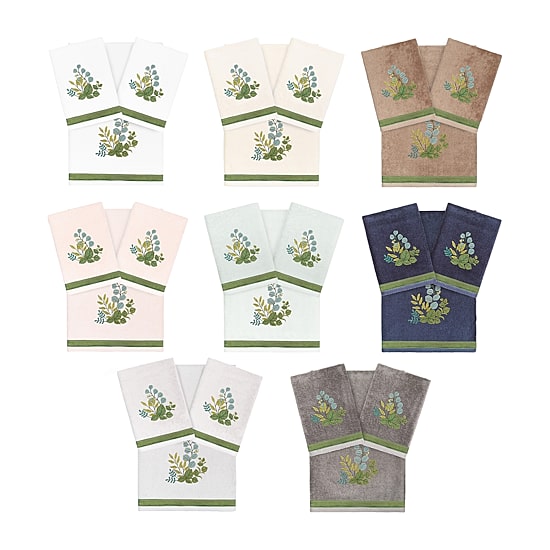 Linum Home Textiles Botanica Embellished 3-pc. Bath Towel Set