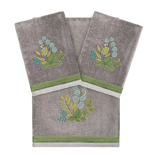 Linum Home Textiles Botanica Embellished 3-pc. Bath Towel Set
