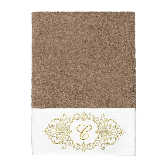 Linum Home Textiles Monica Gold Embellished 2-pc. Bath Towel Set