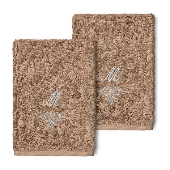 Linum Home Textiles Monica Silver\N 2-pc. Embellished Washcloth