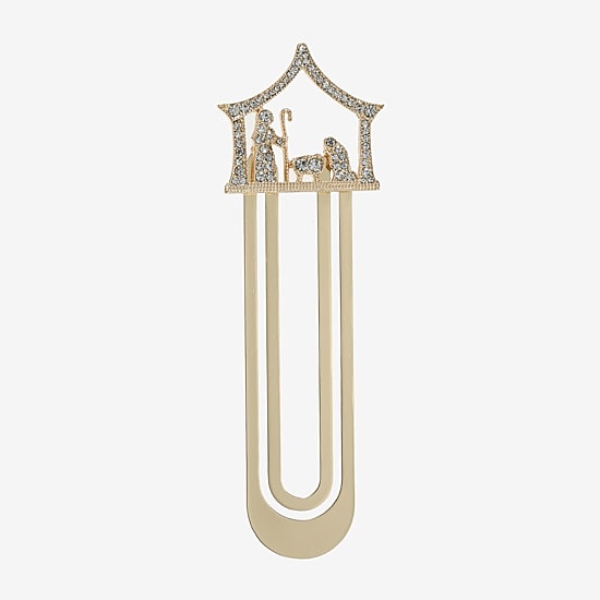 Monet Jewelry Gold Tone Believe Nativity Scene Bookmark