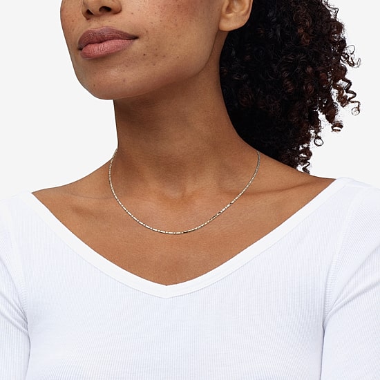 Womens 14K Gold 18 Inch Link Chain Necklace