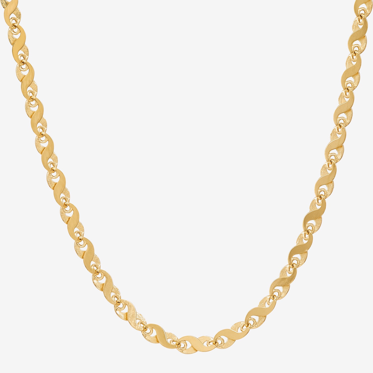 Womens 14K Gold 22 Inch Link Chain Necklace