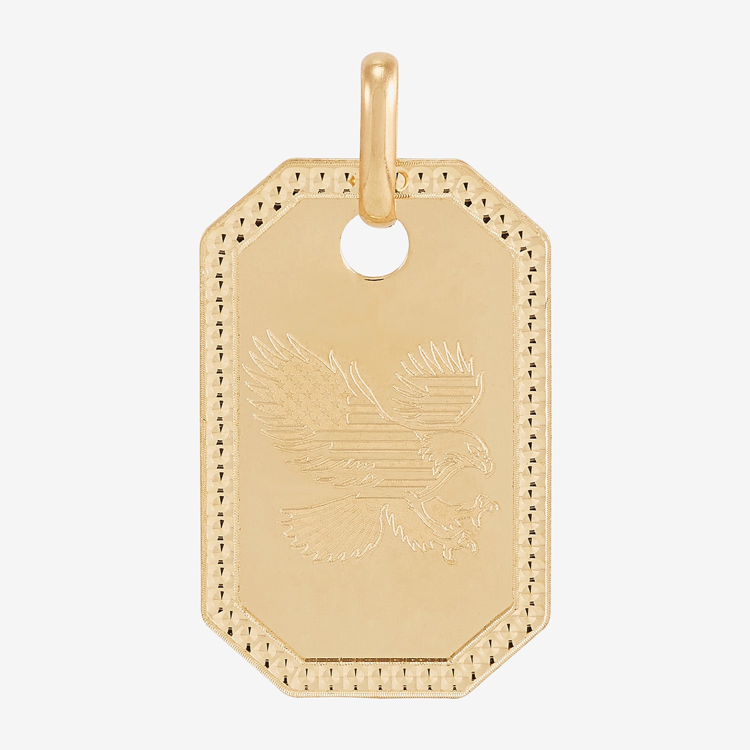 Mens 10K Gold Dog Tag Pendant