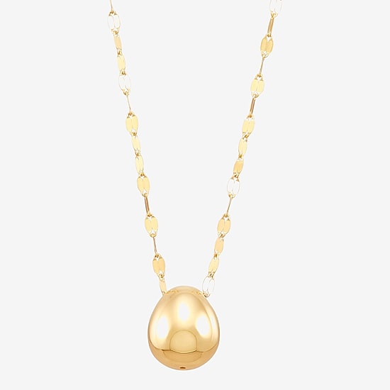 Made in Italy Womens 14K Gold Heart 18 Inch Pendant Necklace