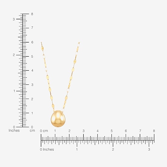 Made in Italy Womens 14K Gold Heart 18 Inch Pendant Necklace