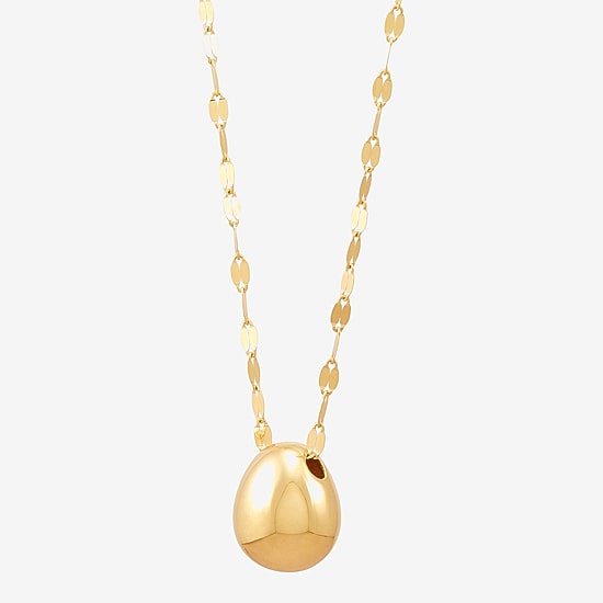 Made in Italy Womens 14K Gold Heart 18 Inch Pendant Necklace