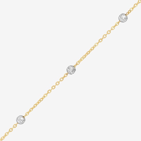 Womens 14K Two Tone Gold 18 Inch Link Chain Necklace