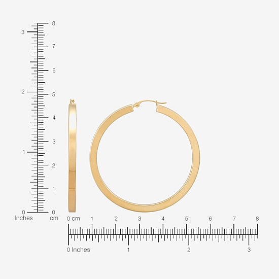 Bonded Brilliance Womens 14K Gold Bonded With Sterling Silver 45mm Hoop Earrings