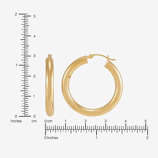 Bonded Brilliance Womens 14K Gold Bonded With Sterling Silver 30mm Hoop Earrings