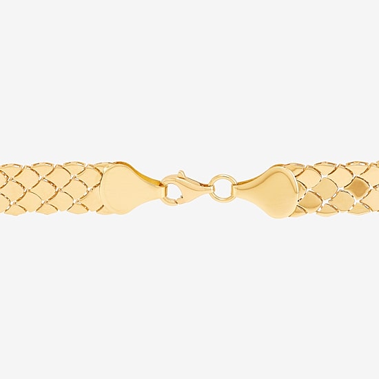 Made in Italy Womens 14K Gold 7.25 Inch Hollow Snake Chain Bracelet