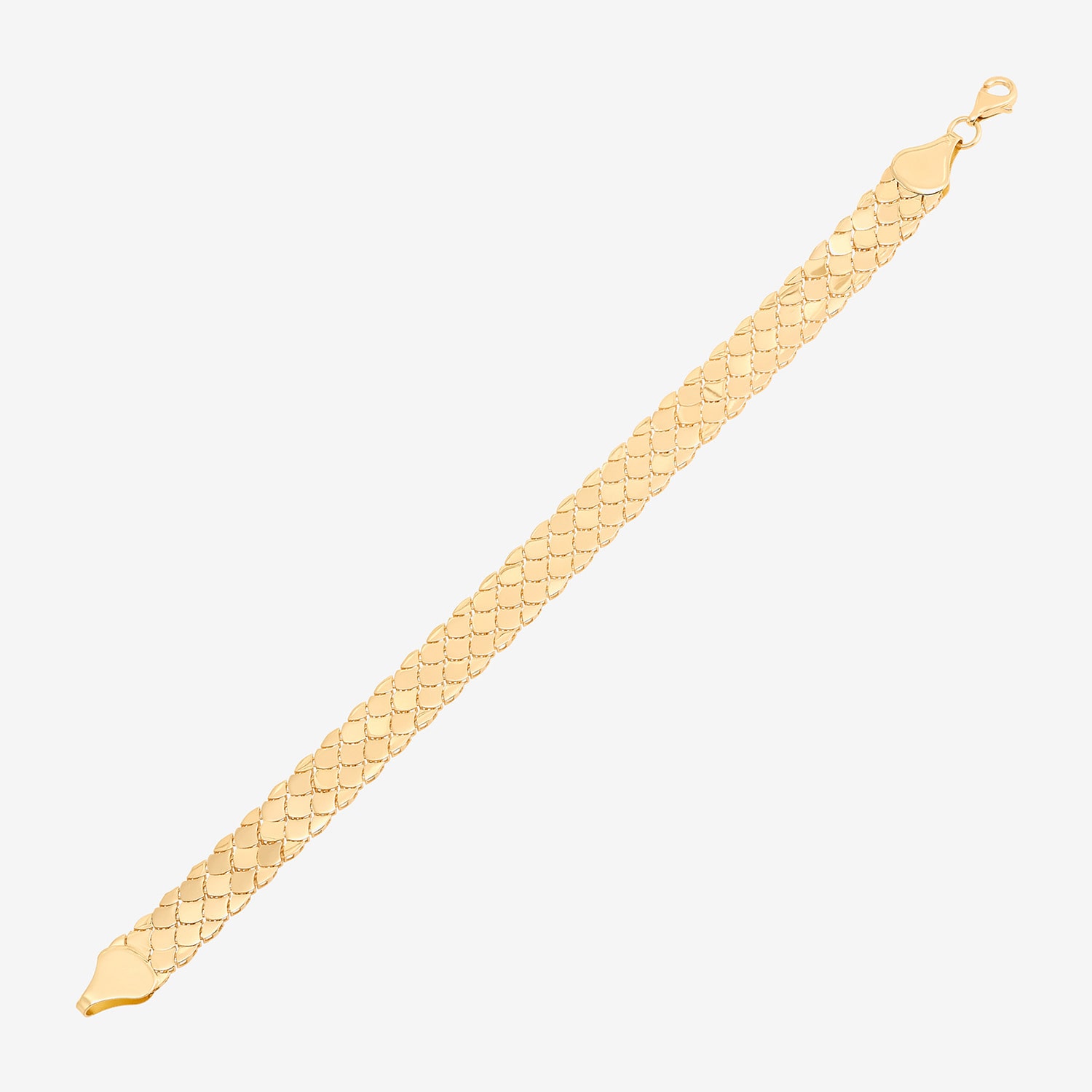 Made in Italy Womens 14K Gold 7.25 Inch Hollow Snake Chain Bracelet