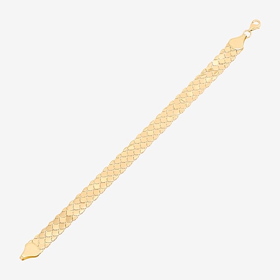 Made in Italy Womens 14K Gold 7.25 Inch Hollow Snake Chain Bracelet