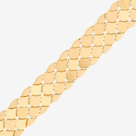 Made in Italy Womens 14K Gold 7.25 Inch Hollow Snake Chain Bracelet