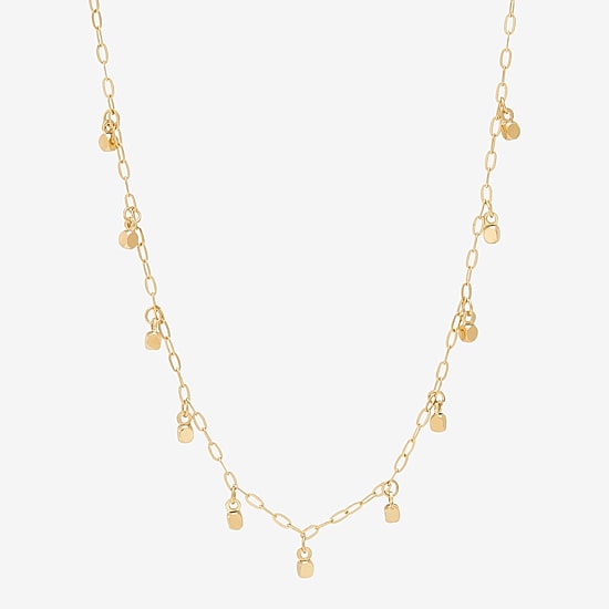 Gold Addiction Womens 10K Gold 17 Inch Paperclip Chain Necklace
