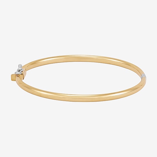 Bonded Brilliance Womens 14K Gold Bonded With Sterling Silver Bangle Bracelet