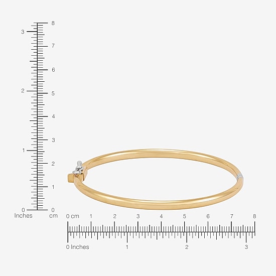 Bonded Brilliance Womens 14K Gold Bonded With Sterling Silver Bangle Bracelet