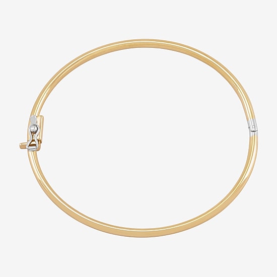 Bonded Brilliance Womens 14K Gold Bonded With Sterling Silver Bangle Bracelet